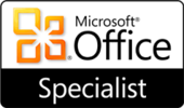 Microsoft Office Specialist Logo als offizielles Zertifikat im Bereich Microsoft Weiterbildung – TASys