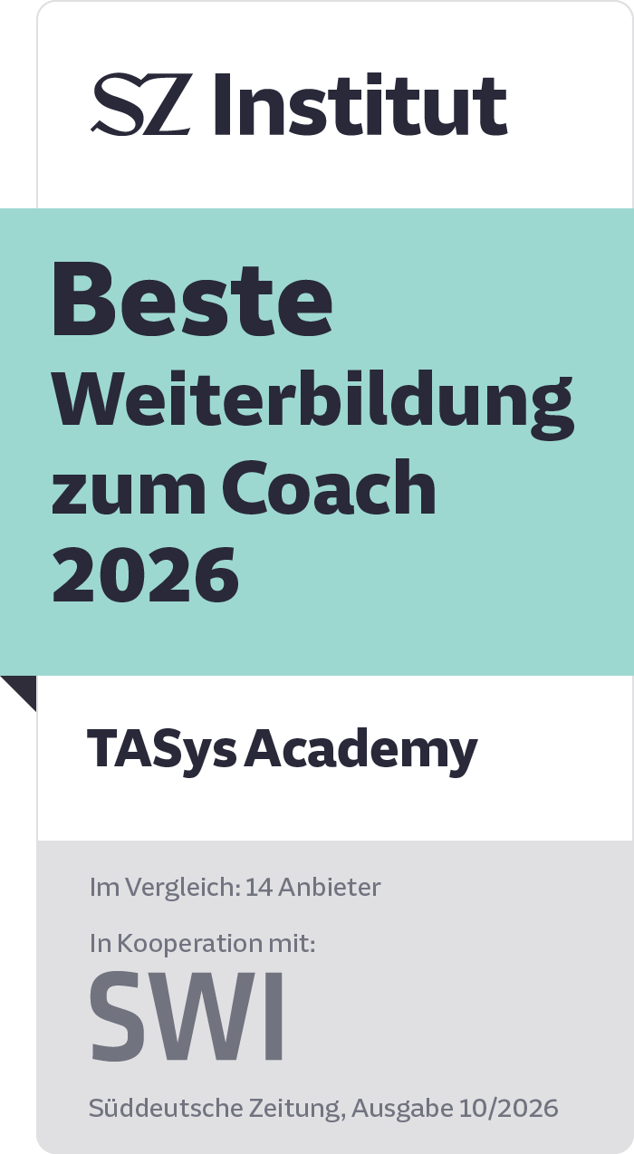 Grafik zur Auszeichnung der TASysAcademy als beste Weiterbildung zum Coach 2026 im Vergleich von 14 Anbietern – TASys